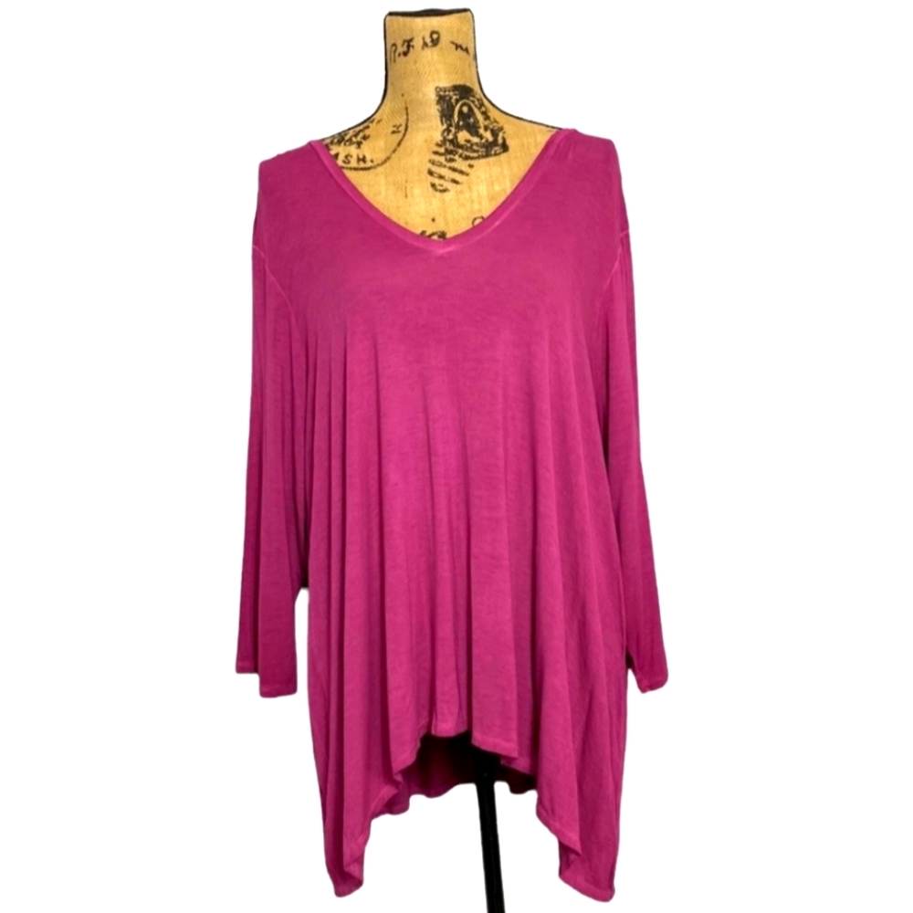 1X Boutique Raspberry Asymmetrical Tunic